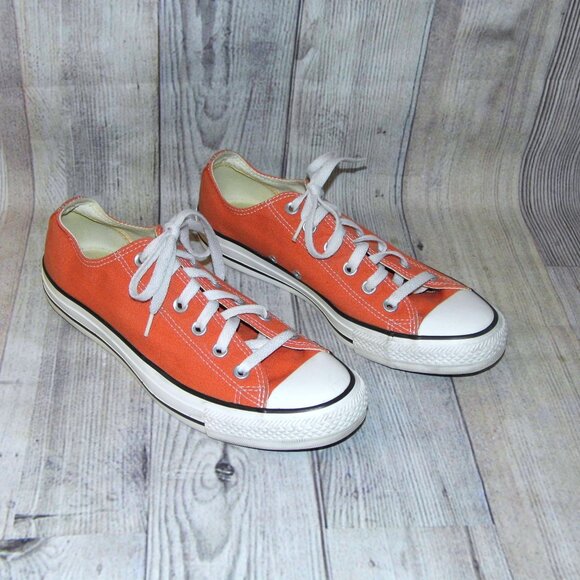 CONVERSE Chuck Taylor All Star OX Orange Sneakers Womens Size 10 - Picture 1 of 7